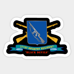 371st Infantry Regiment - Black Devils w Br - Ribbon Sticker